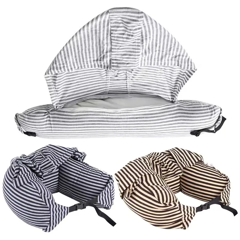 

Stuffable Neck Pillow Travel Neck Pillow With Hood Multi-function Fillable Neck Pillow Lightweight For Airplane Long Flight