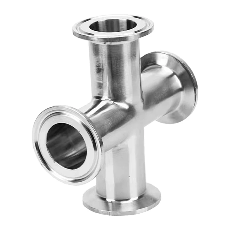 

1 Piece 4-Way Sanitary Accessories Three-Clamp Stainless Steel 304 Material Size Φ38x1.5Mm, Used For Home Decoration