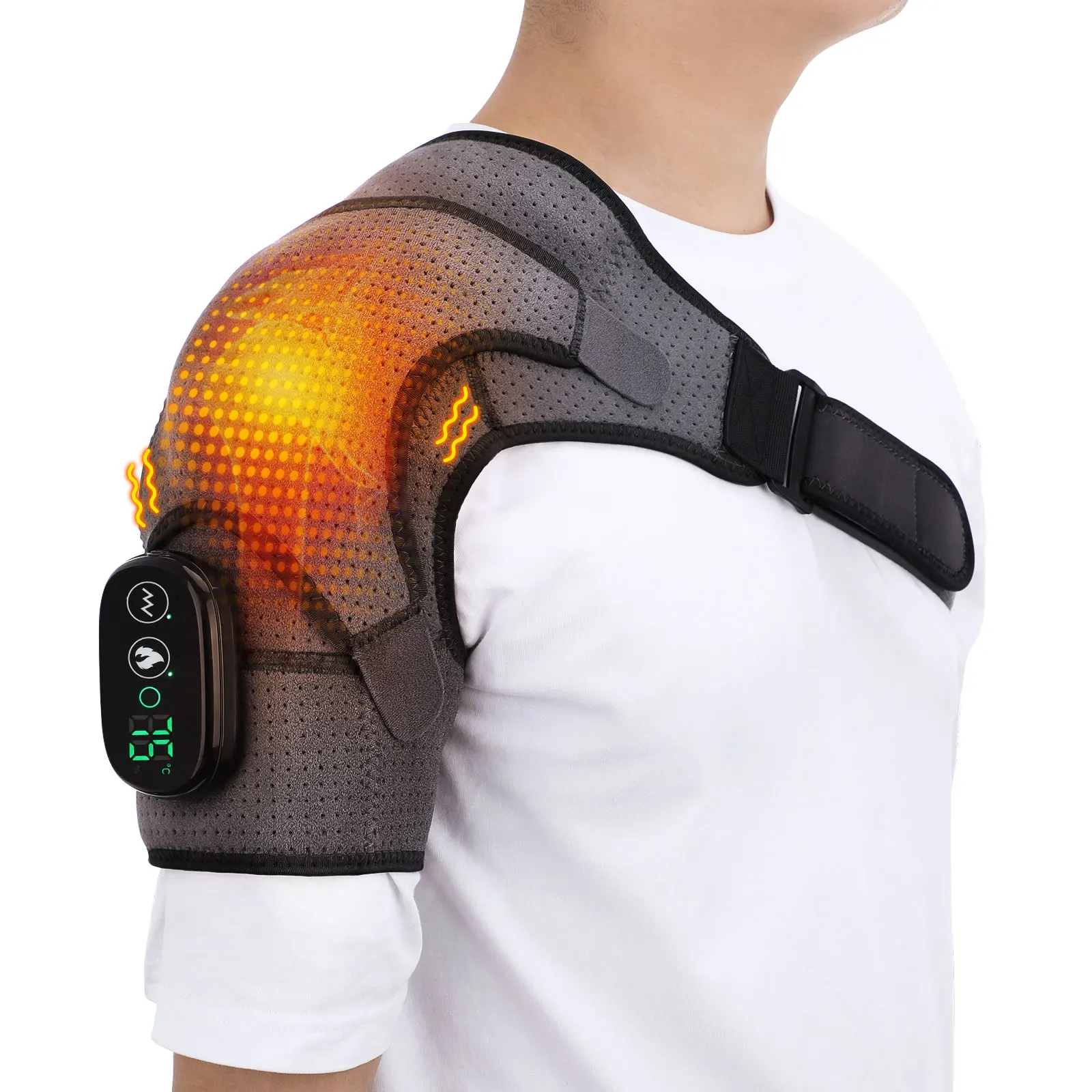 

LED Display 3 Levels Heating Vabration Shoulder Massager Eletric Heating Knee Massage Support Brace Arthritis Joint Pain Relief