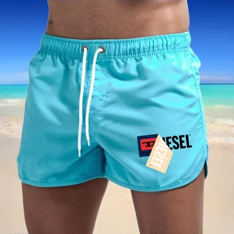 Men\'s summer swimming quick dry sports shorts Casual breathable three thirds pair beach jogging surf beach pants 2024