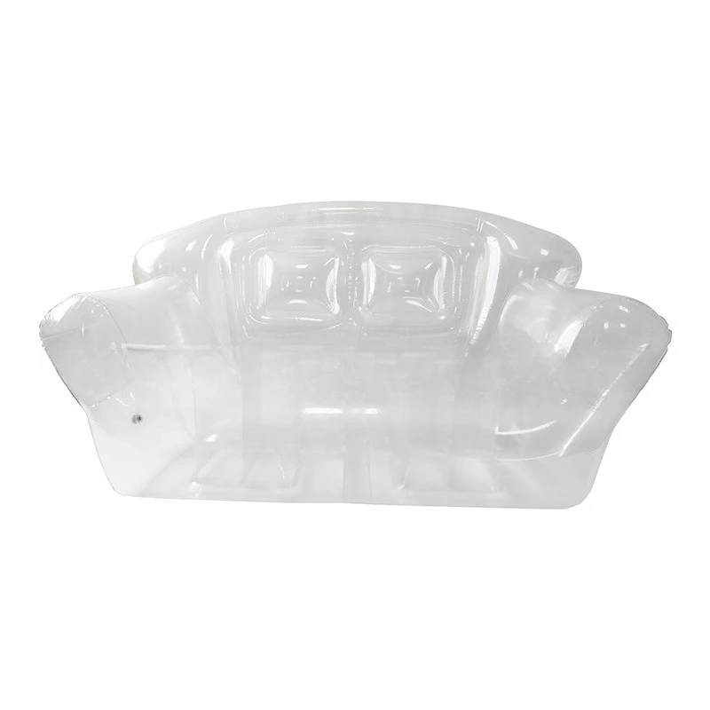 Transparent double PVC inflatable sofa, photo props outdoor beach lounger