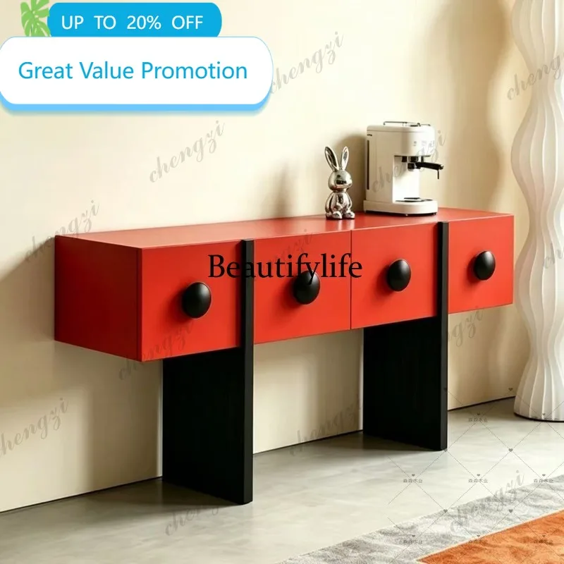 A182 Minimalist paint porch table desk counter color matching cabinet matte bucket cabinet round handle cabinet