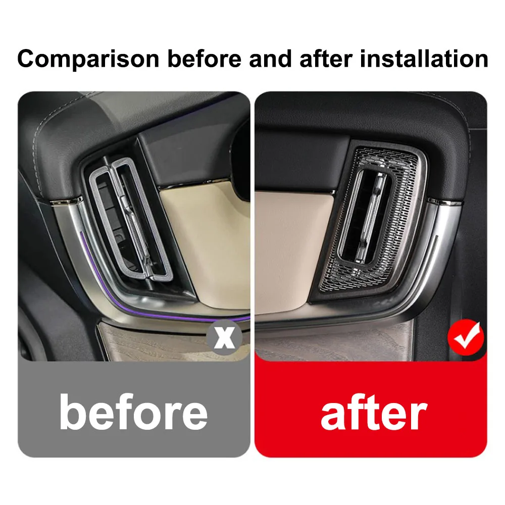 2 Pcs For ZEEKR 8X 2026 Central Control Left And Right Air Outlet Masks Stainless Steel Material Car Supplies Anti-clogging