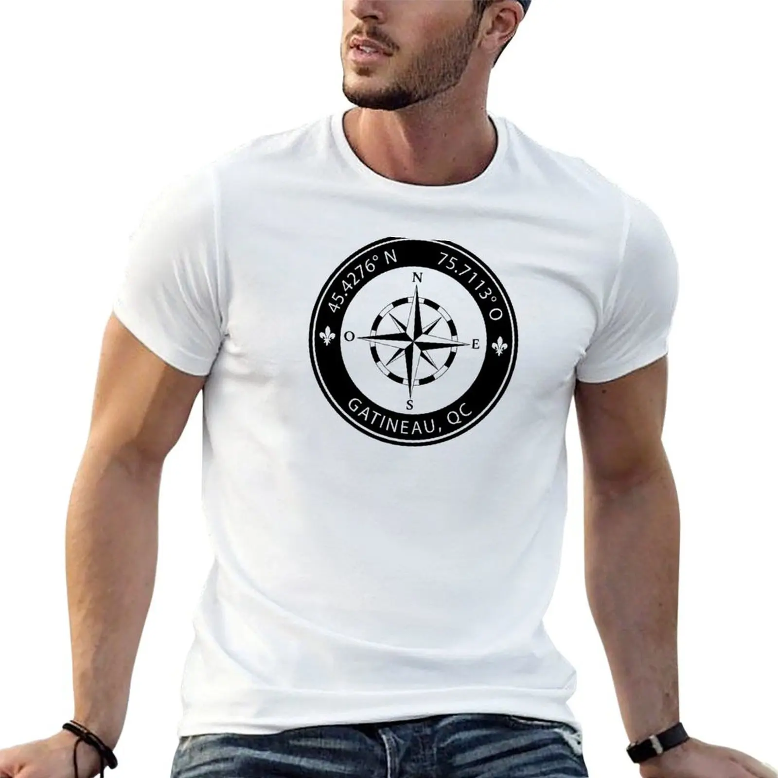 Gatineau, Quebec Geographical Coordinates T-Shirt Funny t-shirt sublime oversized t shirts for men