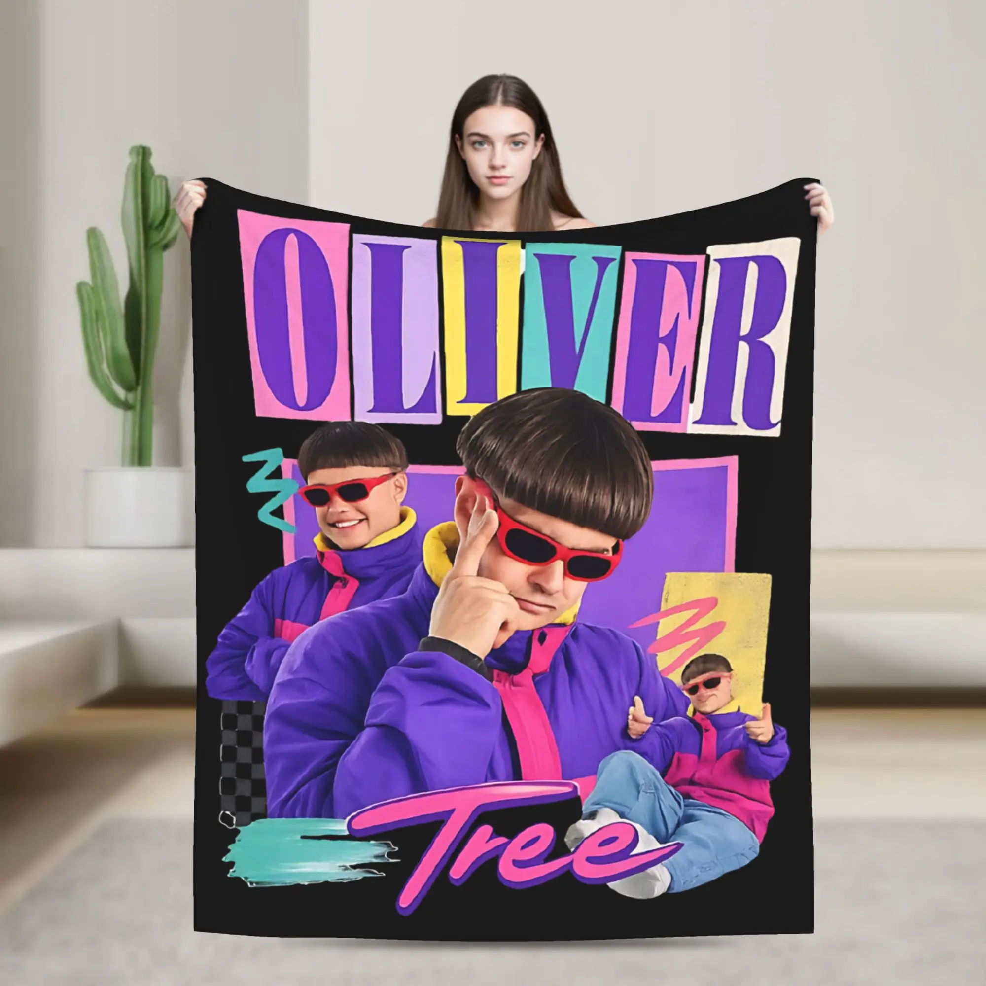 Oliver Tree Rest In Peace 1993 to 2026 Memorial Knitted Blanket  Flannel Throw Blankets Home Couch Printed Soft Warm Bedspreads