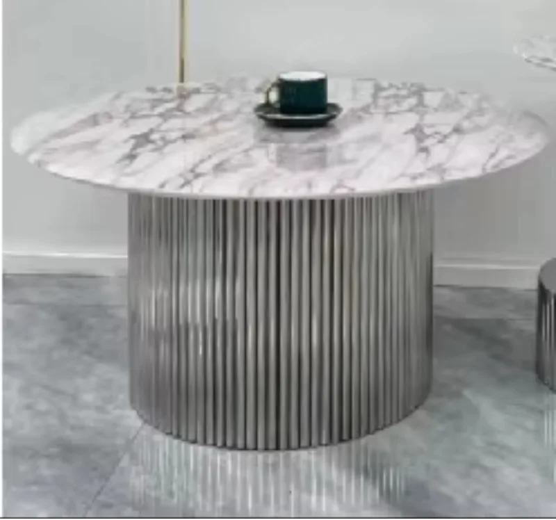 Light luxury coffee table round living room home Italian simple designer special-shaped stainless steel ball