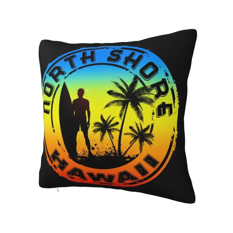 Summer Surfing North Shore Pillow Home Decorative Luxury Beach Waves Surfer Cushion Decoration Salon Square Pillowcase