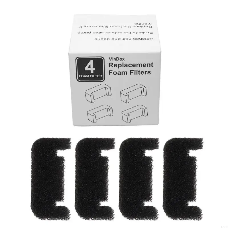 

4 Pack for Cat Fountain Replacement Sponge Foam Filter for Dog Water Dispenser L5BE