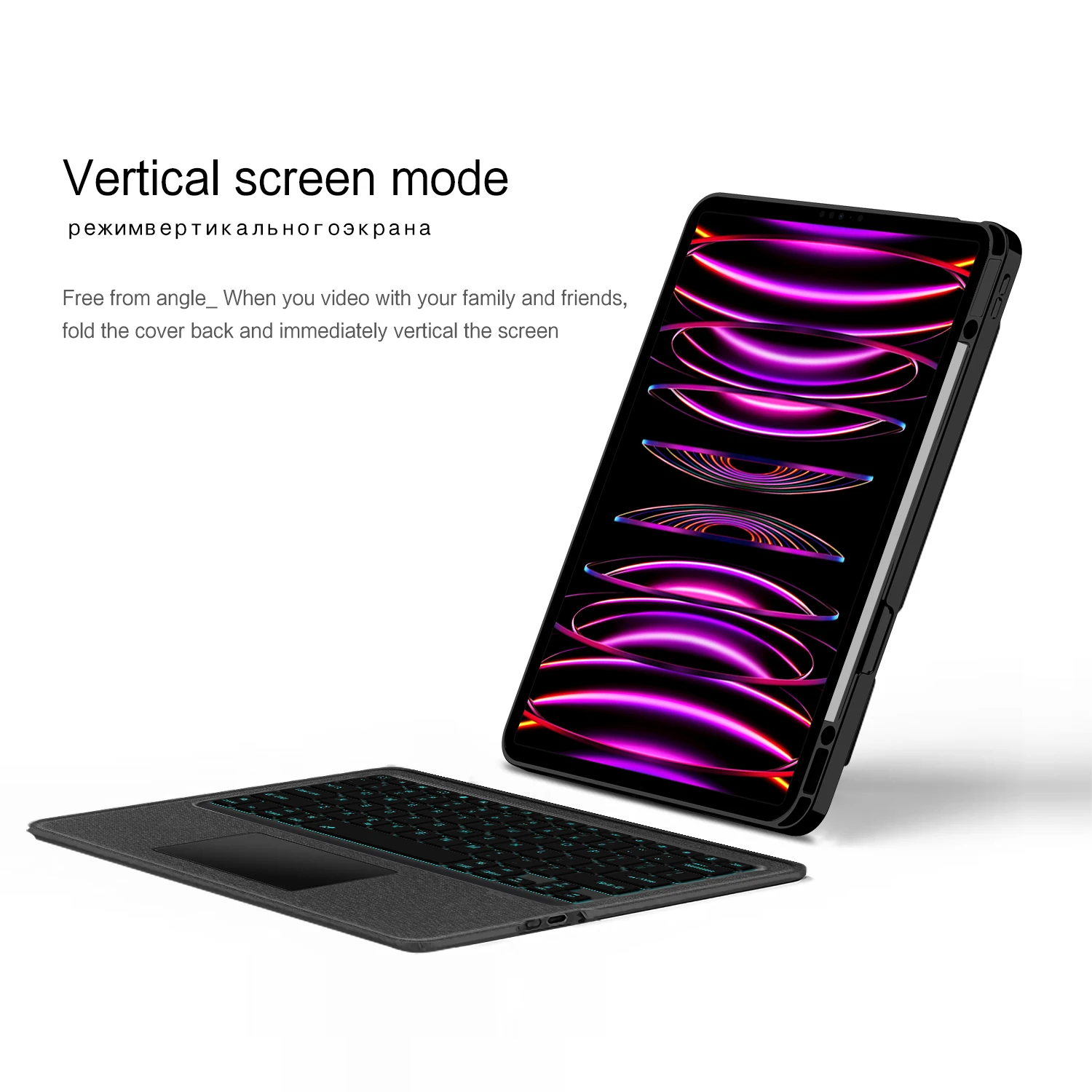 Custodia con tastiera magica per iPad Air 13 pollici M3 2025 M2 Pro 12.9 Tablet Spagnolo Portoghese Ebraico Tedesco Coreano Tastiera Cover Folio