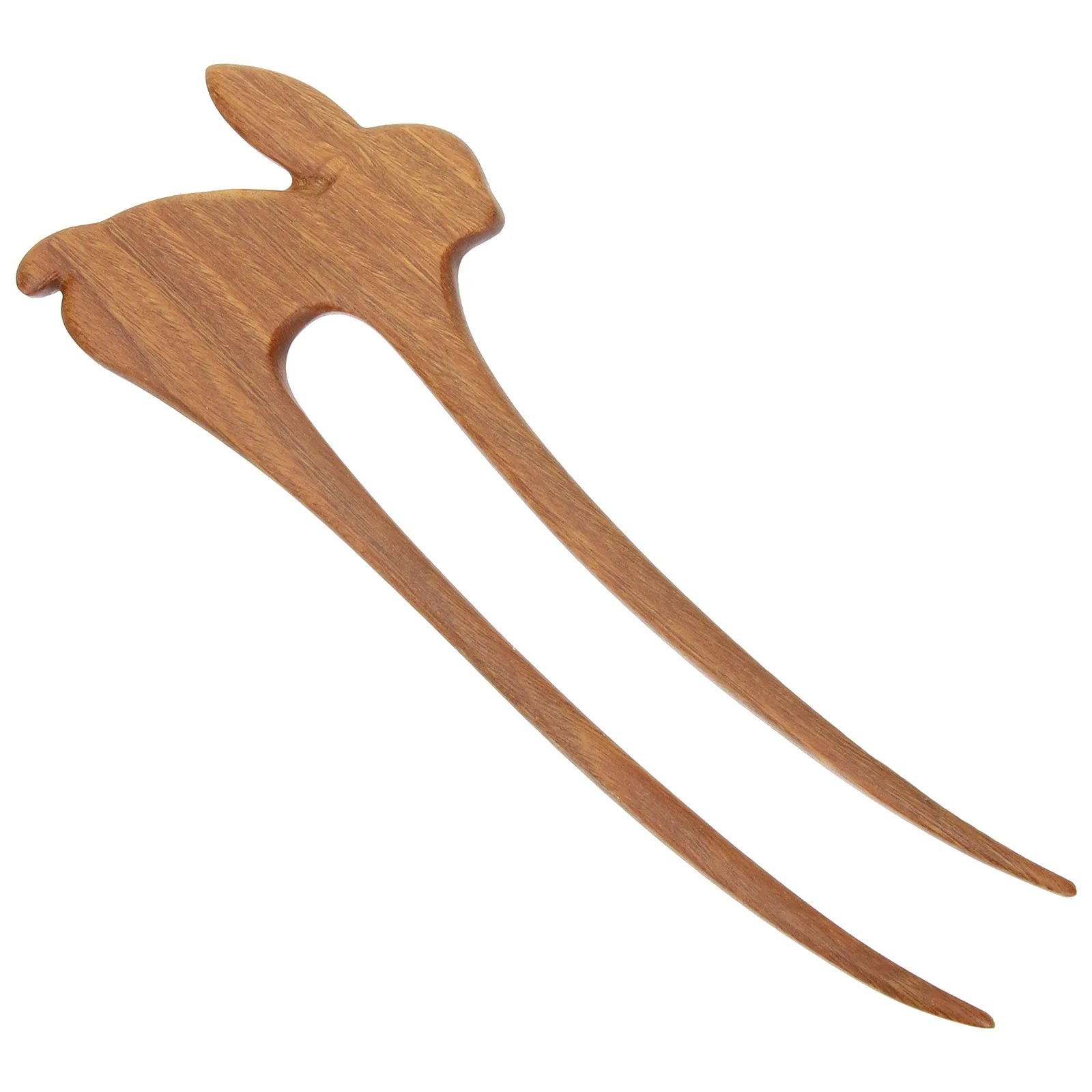 

Elegant Retro Wooden Carved Rabbit Pin Durable Long Wood Stick Chinese Hair Accessories Decorative Hair Chopstick Sturdy