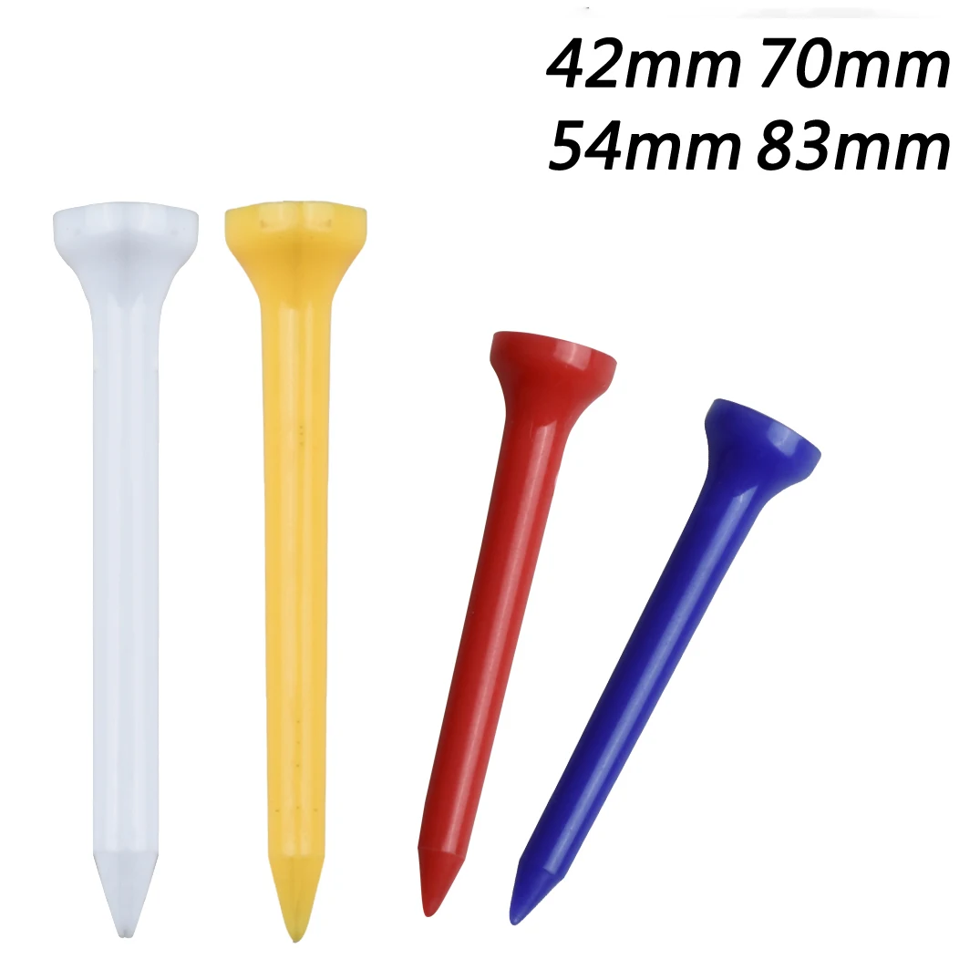 50 Pieces of Golf Tee Plastic Durable Mixed Color 4 Sizes Available Golf Tee Accessories