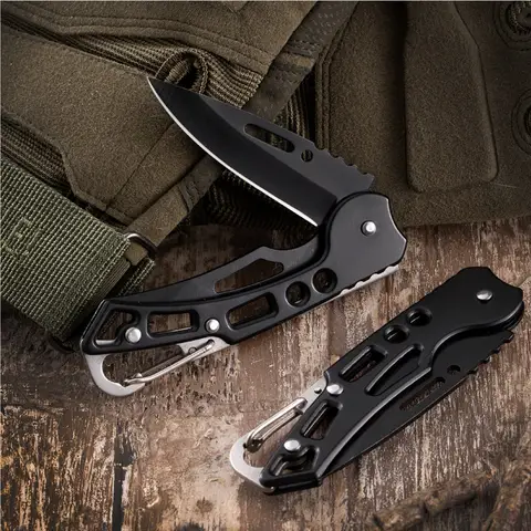 Bilashmart Portable Folding Knife Stainless Steel Survival Hunting Camping Fishing Climbing Knife Camping Outdoor Tools To Send Ropes