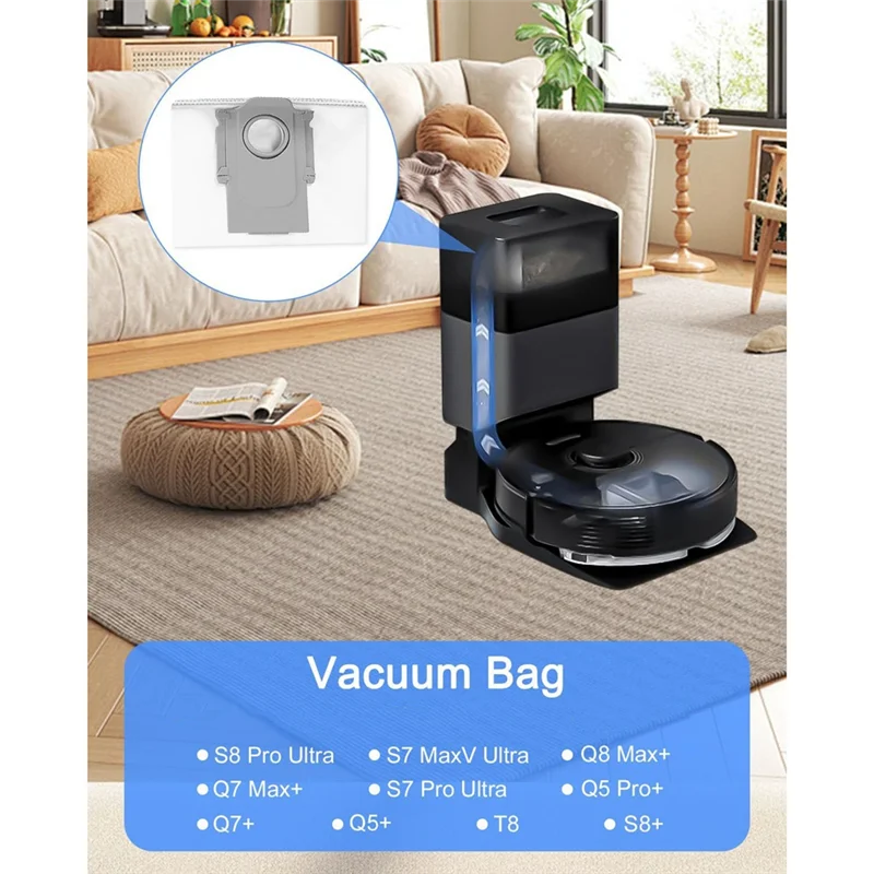 Sacos de pó para roborock s8 +/s8 pro ultra/s7 maxv ultra/s7 pro ultra/q7 +/q7 max +/q8 max +/q5 pro +/t8 aspirador