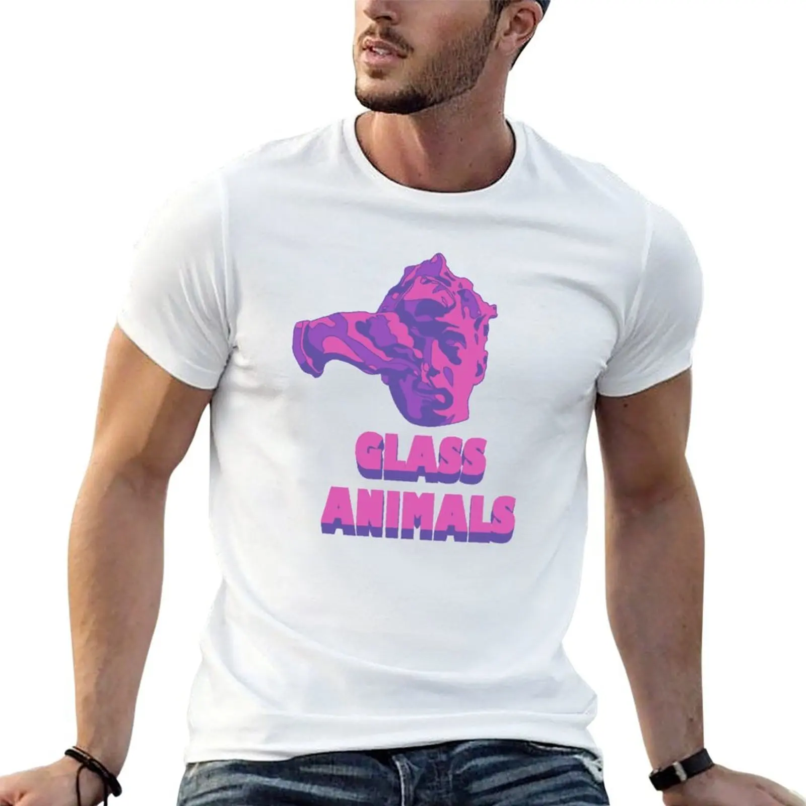 

Glass Animals Purple Touch (Head and Logo) T-Shirt t shirts for man slim fit man t shirt summer T-Shirt