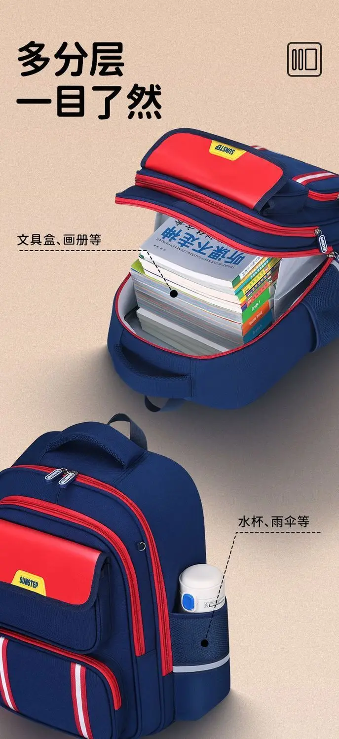 Ransel Kapasitas Besar Gaya Inggris untuk Anak Laki-Laki, Tas Sekolah Ergonomis Pelindung Tulang Belakang, Tas Buku Anak untuk Kembali ke Sekolah