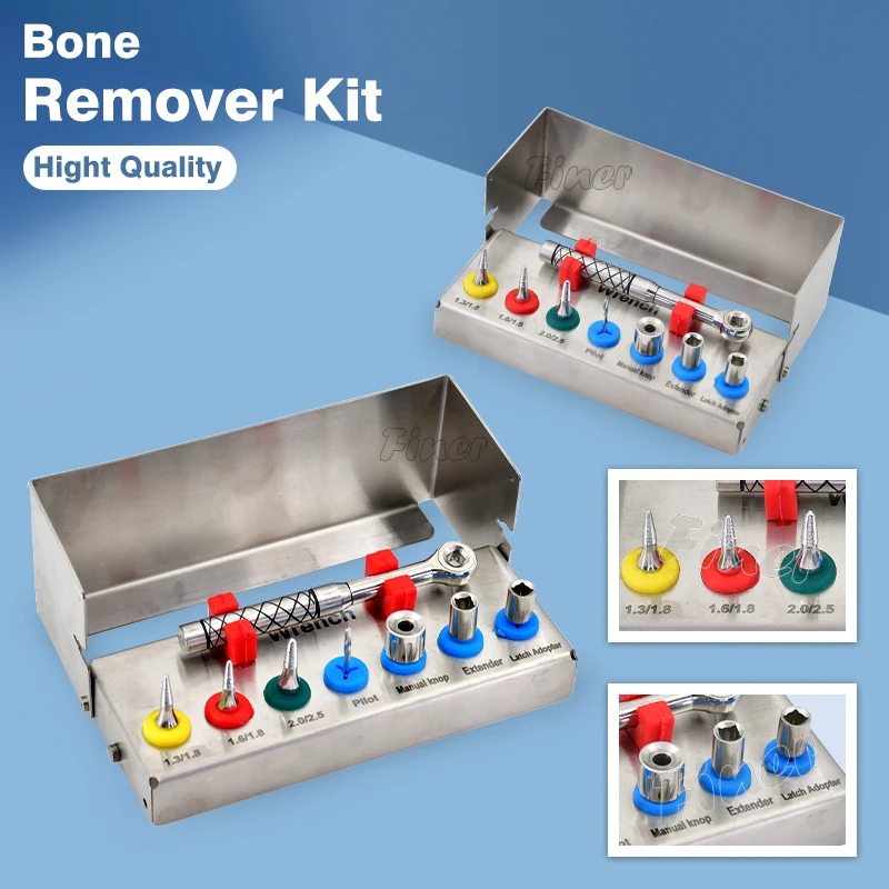 

Finer Bone Remover Kit Dental Implant Removal Kit Bone Expander SOS Set Broken Fixture Ratchet Wrench Surgical Implant Drills