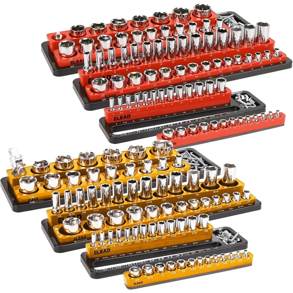 

Набор магнитных органайзеров для головок — прочный держатель для гаечных ключей, отверток, механик, инструментов, портативный лоток для хранения