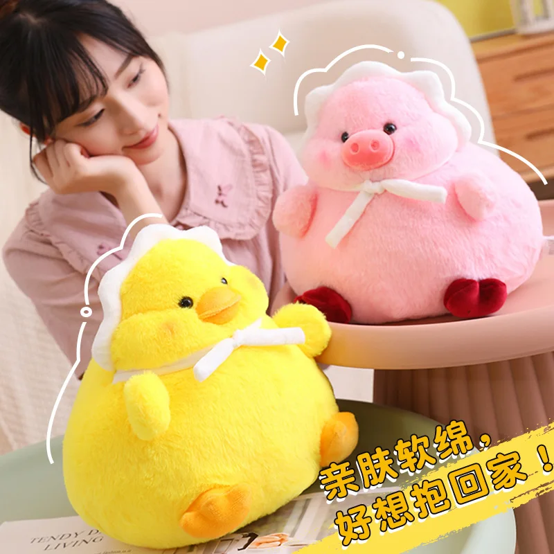 30cm Kawaii Animals Plush Pillow Cuddly Squishy Pink Piggy Yellow Duck Zoo Animal Cushion Soft Plushie Peluche Kids Girl Gift