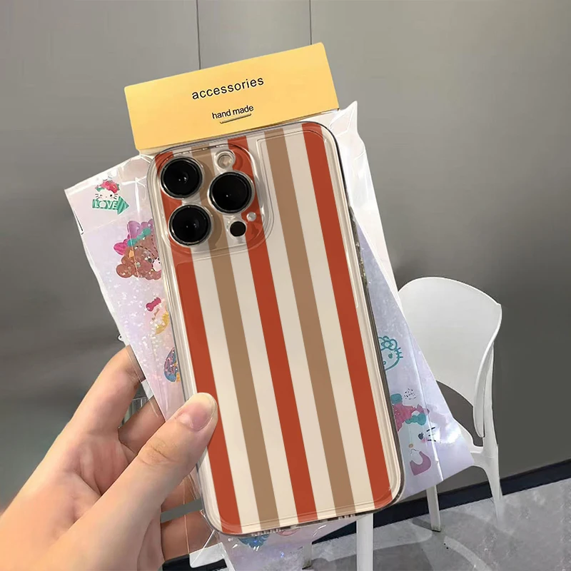 

Colorful Stripes Phone Case For Samsung Galaxy S26 S23 S24 S22 S25 Ultra Plus Transparent Cover For Galaxy S25+ S24+ S23+ S26+