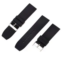 Fashion Top Brand Luxury 16mm - 28mm Waterproof Solid Soft Silicone Buckle Watch Strap Band Replacement