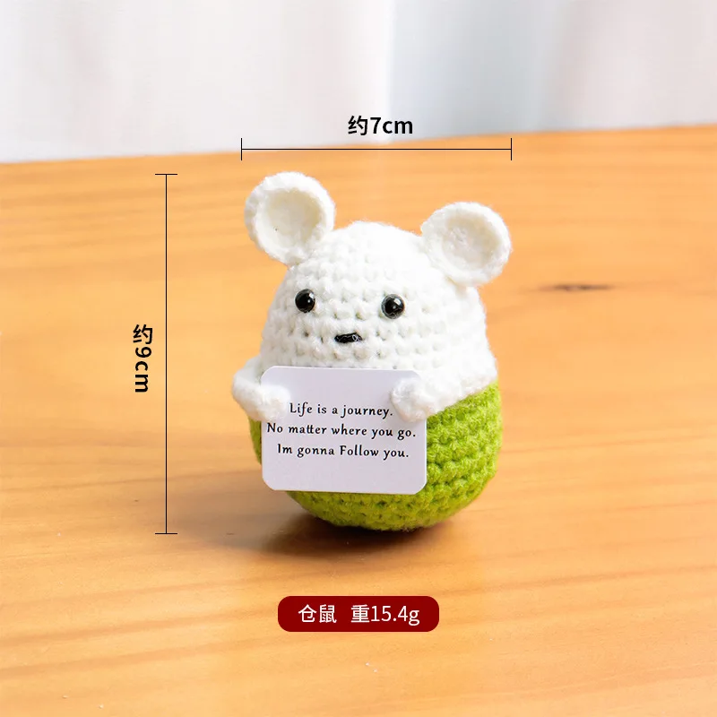 Carte d'énergie Positive de pomme de terre amusante tricotée à la main, poupée pingouin abeille, poupée émotionnelle, pendentif ornement