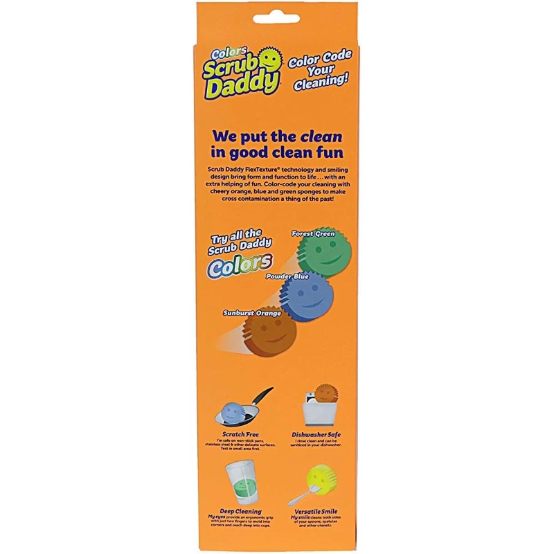 6Pcs Scrub Daddy Smile Temperature Sensing Sponge Dual-sided Magic Dish Washing Cleaning Scrub Sponge Dish Washing Scrub Pad