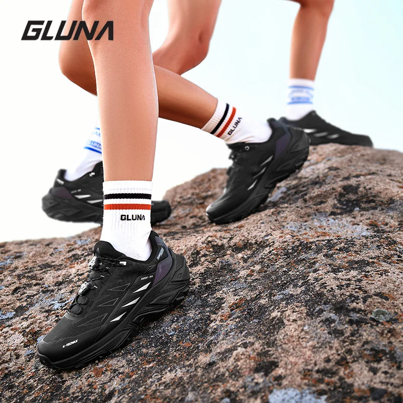 GLUNA, zapatillas para correr totalmente impermeables para hombre y mujer, con placa de carbono, superrebote, antideslizantes, zapatillas para senderismo al aire libre 86889