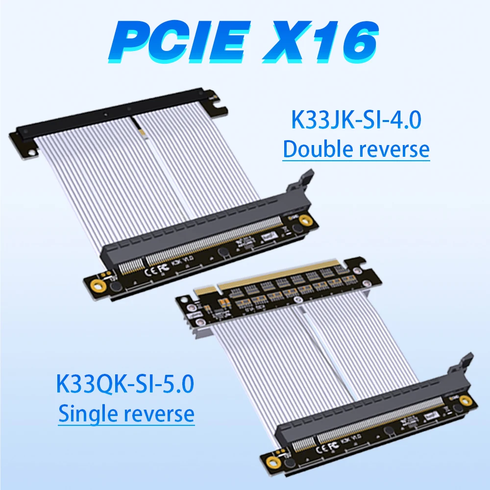 adt singledouble reverse riser pci express 40 50 x16 placas graficas cabo de extensao k33jk si k33qk si para a4 itx 2023 novo 01