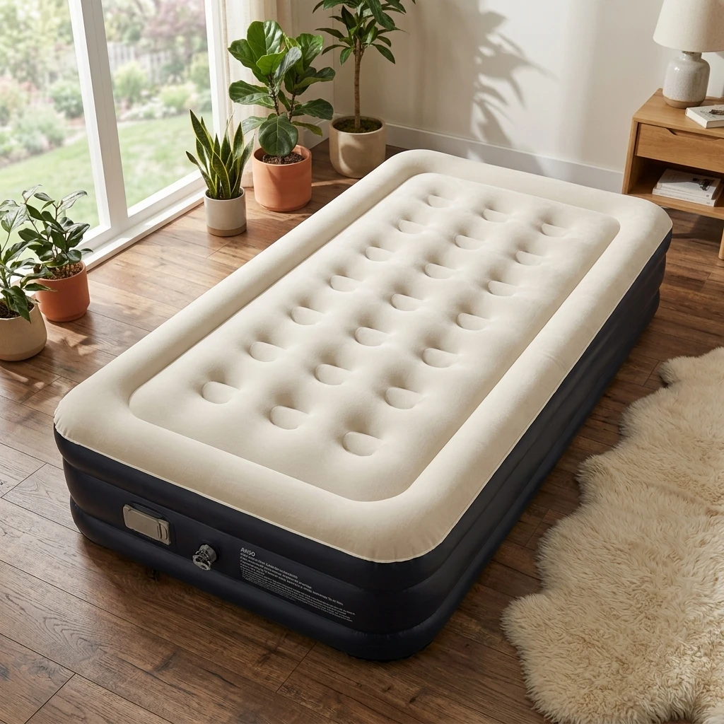 Portable Modern Outdoor Twin Air Mattress Foldable Inflatable Camping Bed Self-Inflating