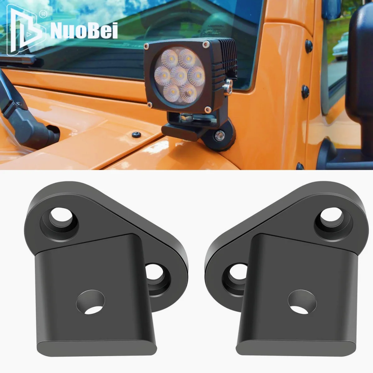 

For Jeep Wrangler JK JKU A-Pillar Light Mount Kit Aluminum Hood Ditch LED Pod Brackets Windshield Mounting Bracket 2007-2018