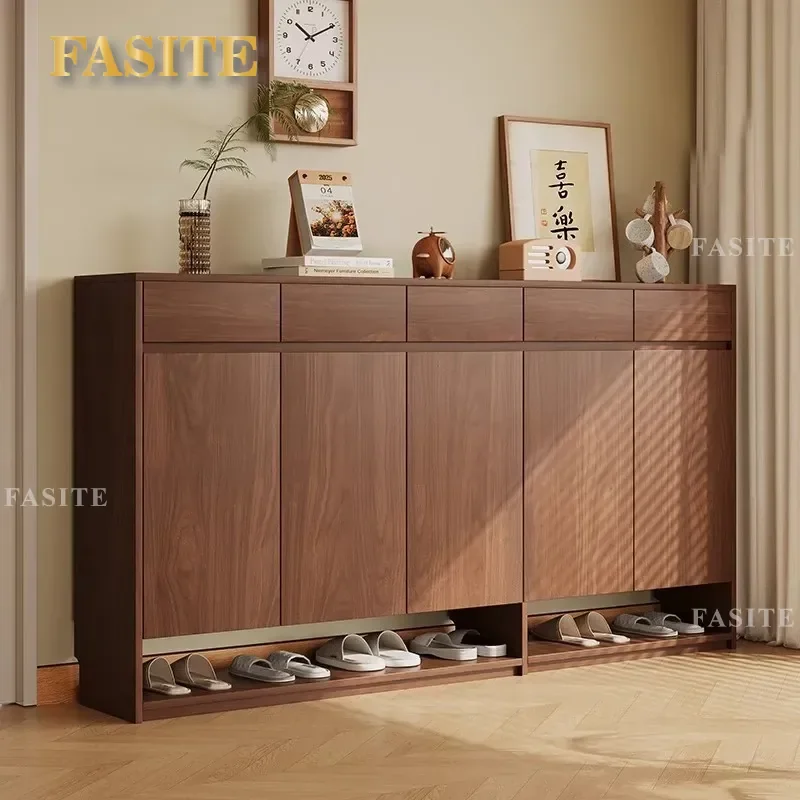 For Home Solid Wood Shoe Cabinet ENF Grade Antique Light Luxury High End 2025 New Popular Corridor Drawer Storage Furniture