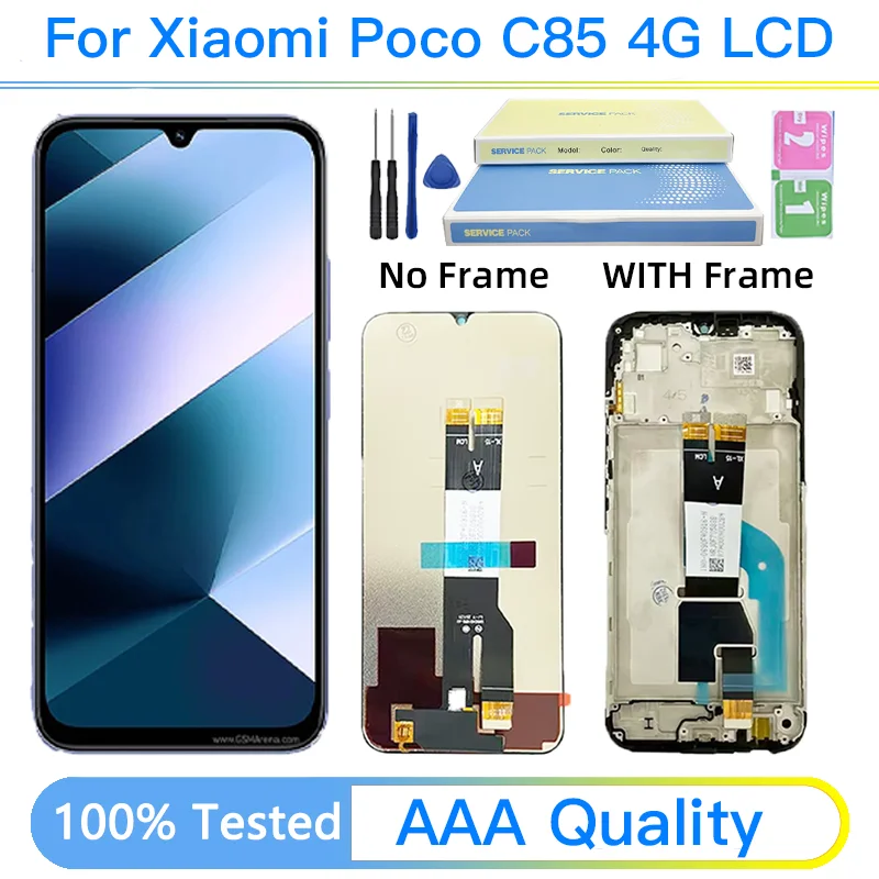 Poco C85 Display Screen With Frame For Xiaomi Poco C85 4G LCD