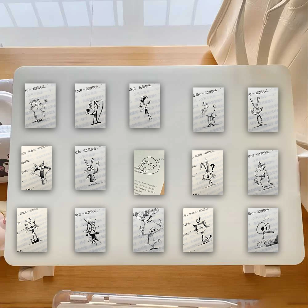 64PCS Simple Drawing Of Small Animals Fun Stickers DIY Phone Cases Laptop Cups Computer Toys Stickers