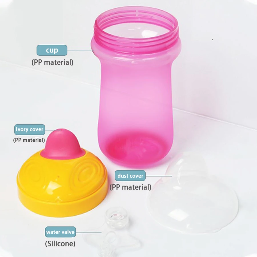 

300 мл, большая емкость, широкий диаметр, полипропиленовый материал, герметичный Утконос, обучающий стакан для напитков более 8 месяцев, без БФА, защита от падения