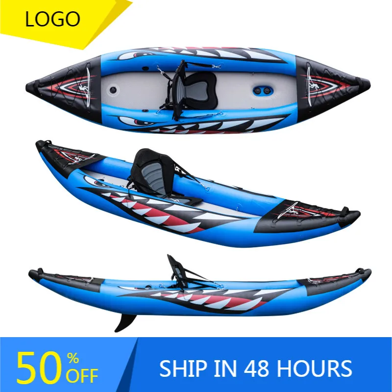 Foldable Inflatable Pedal Kayak Canoe 3‑4 Meters Drop Stitch for Water Recreation