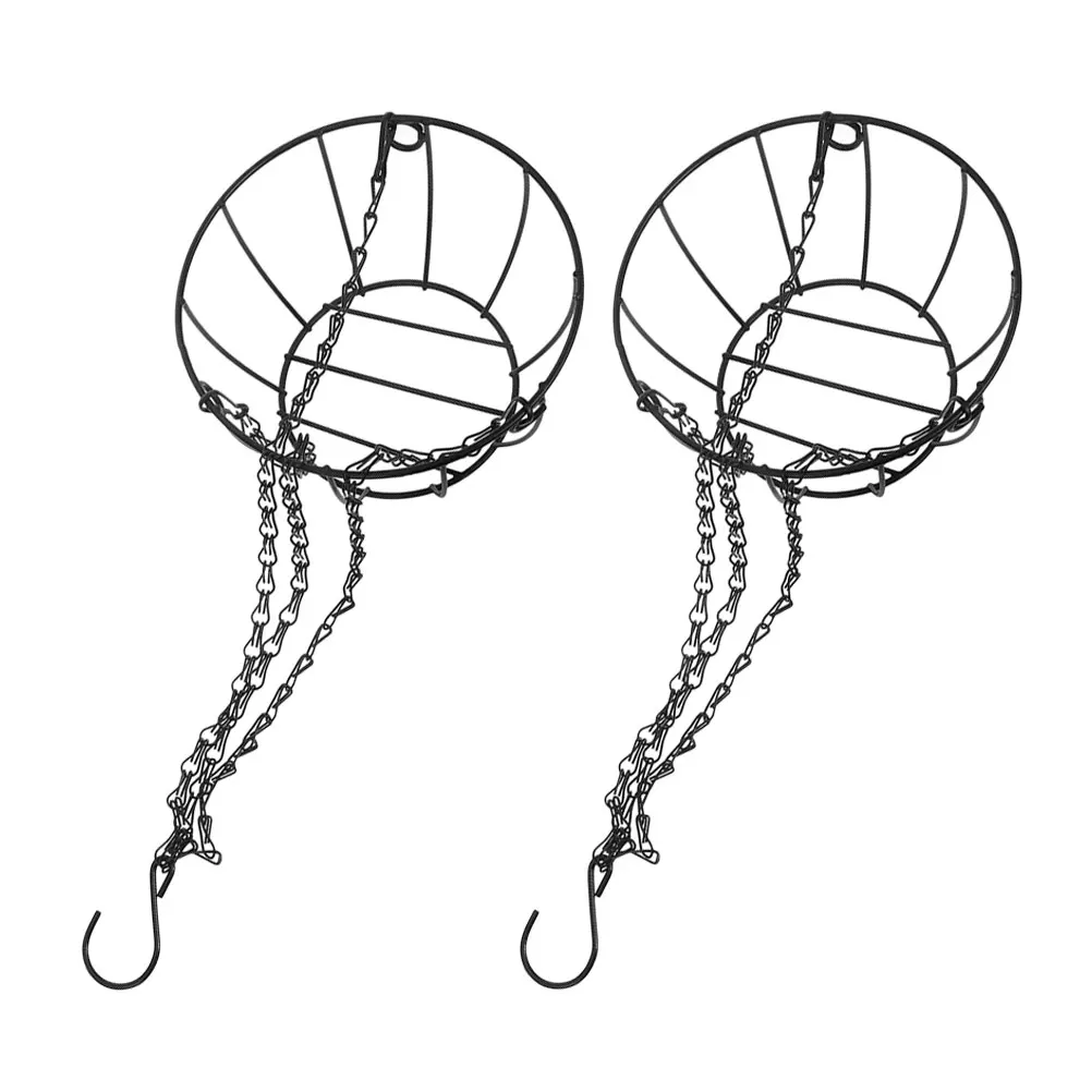 

2pcs Hanging Planter Basket Round Metal Wire Plant Holder For Indoor Outdoor Garden Balcony Porch Use Modern Home Decor Flower