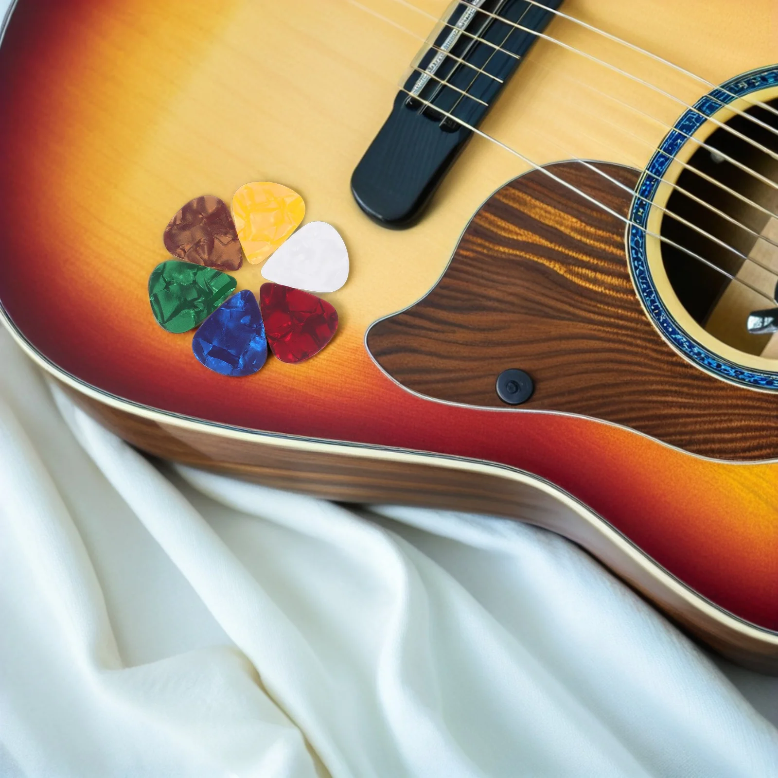 

30Pcs Resin Colorful Guitar Picks Ergonomic Electric Acoustic Bass Ukulele Thumb Finger Plectrums for Beginners Professionals