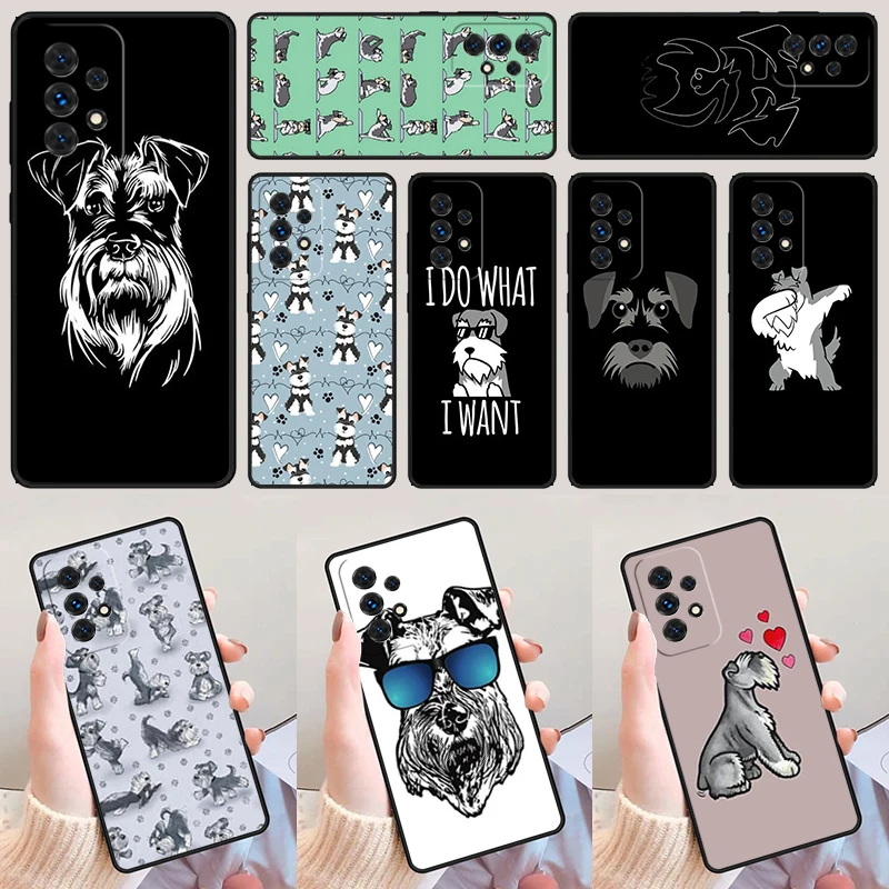 Miniature Schnauzer Doggy Yoga For Samsung A52 A72 A73 A20e A21S A50 A70 A11 A12 A42 A31 A40 A51 A71 A32 A80 A91 Phone Case