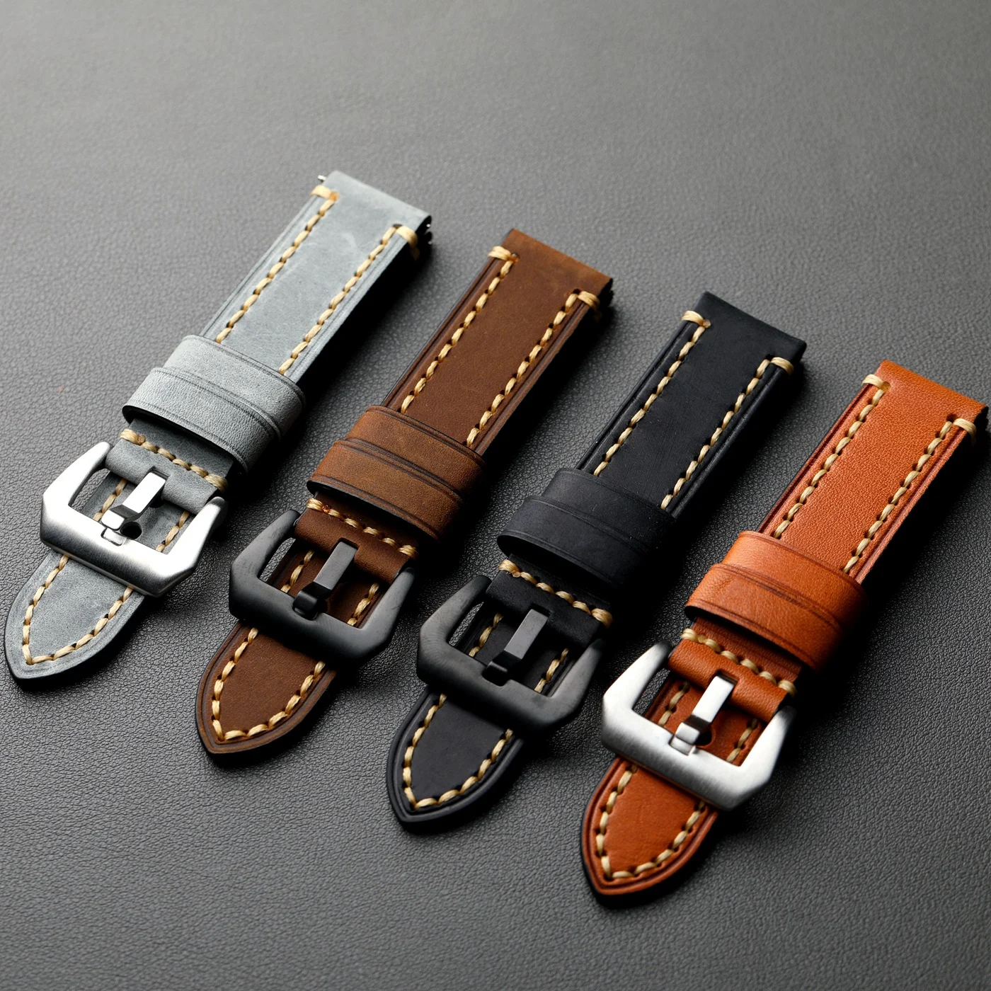 

Ремешок ручной работы из воловьей кожи с верхним слоем 20 мм, 22 мм, 23 мм, 24 мм, 26 мм, мужской ремешок из натуральной кожи в стиле ретро для механических часов