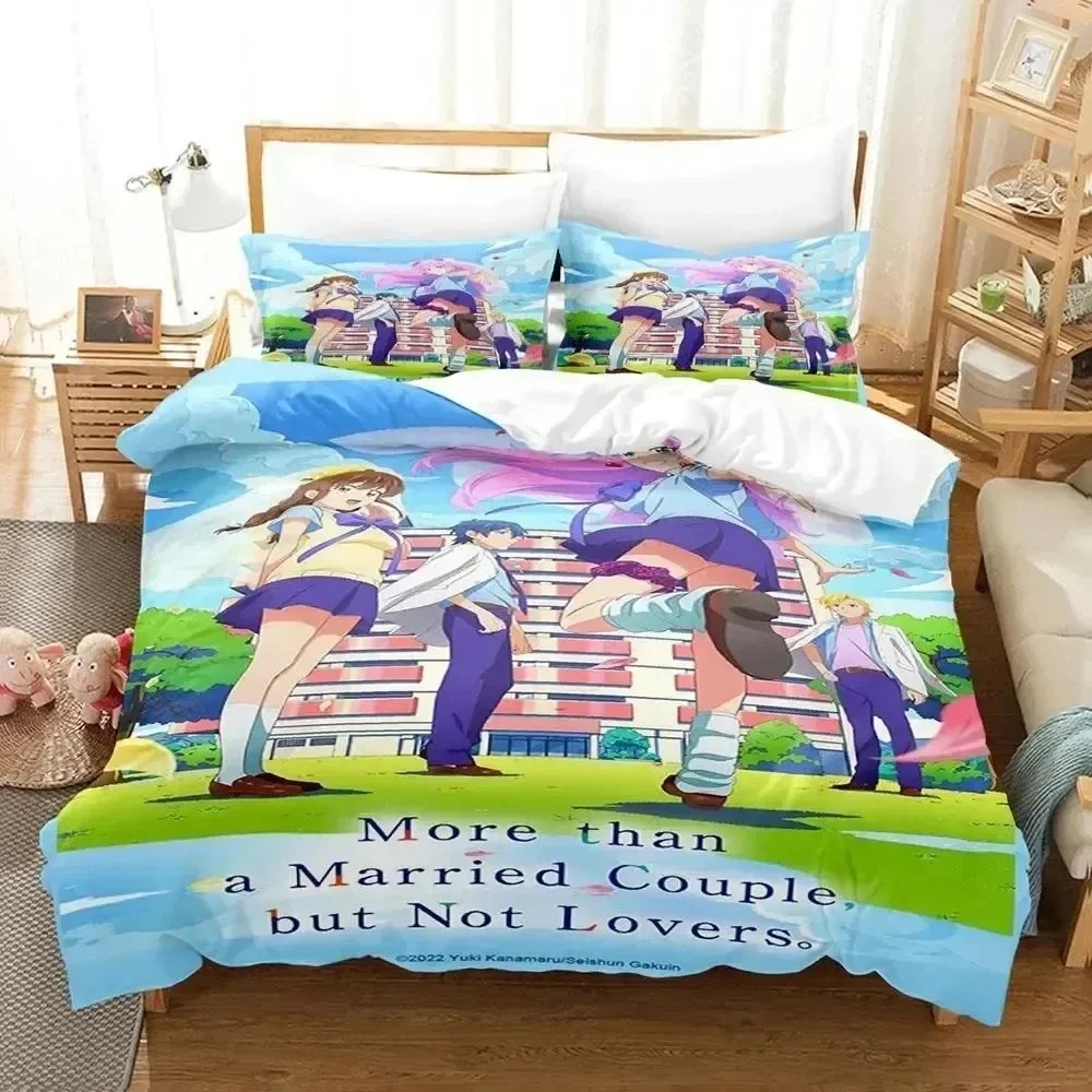 Anime More Than a Married Couple, But Not Lovers Bedding Set Boys Girls Twin Queen Size Duvet Cover Pillowcase Bed Kids Adult