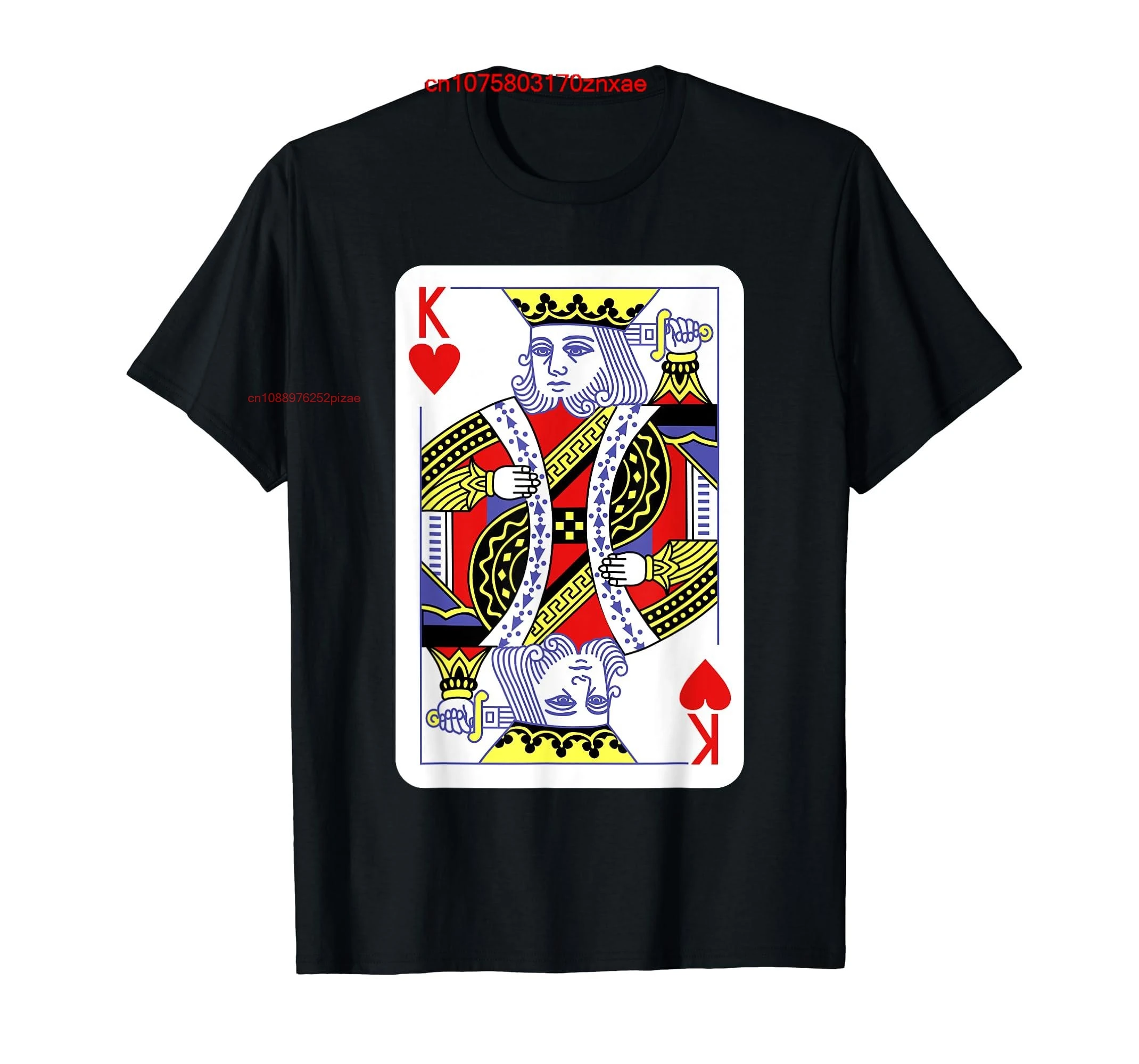 100% Cotton King Of Hearts Playing Cards Halloween Costume Casino Easy T-Shirt MEN WOMEN UNISEX T Shirts Size S-6XL