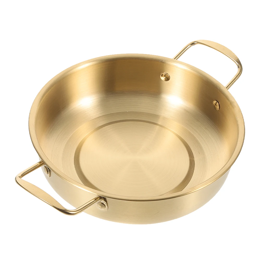 

Stainless Steel Anti-Spill Korean Noodle Cooking Double Handle For Stovetop Ramen Soup Stockpot Household Kitchen Use Metal