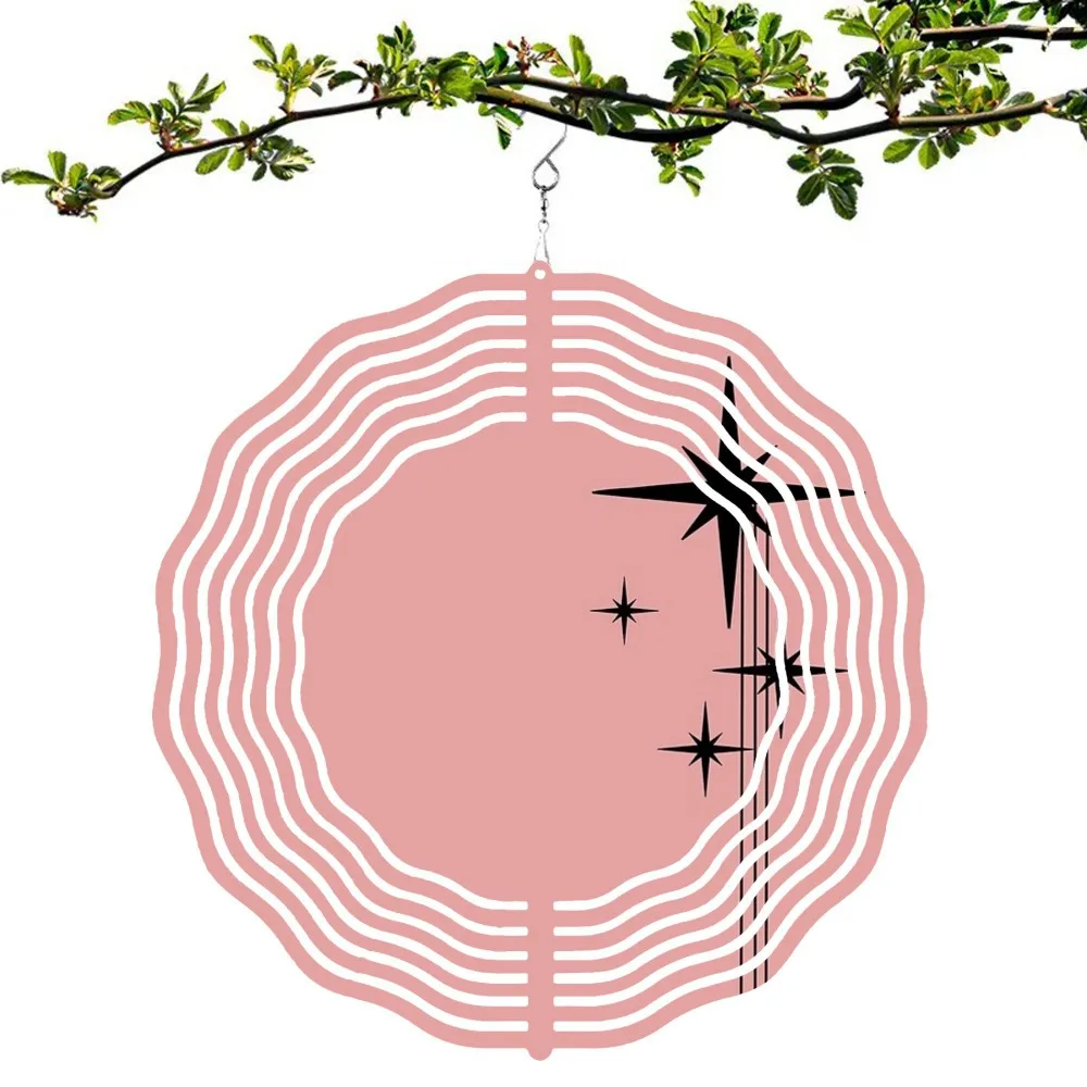 CIFBUY Retro Wind Chime 360 Rotating 50s Atom Era Mid Century Modern Metal Hanging Decor For Garden Patio Indoor Outdoor Ornamen