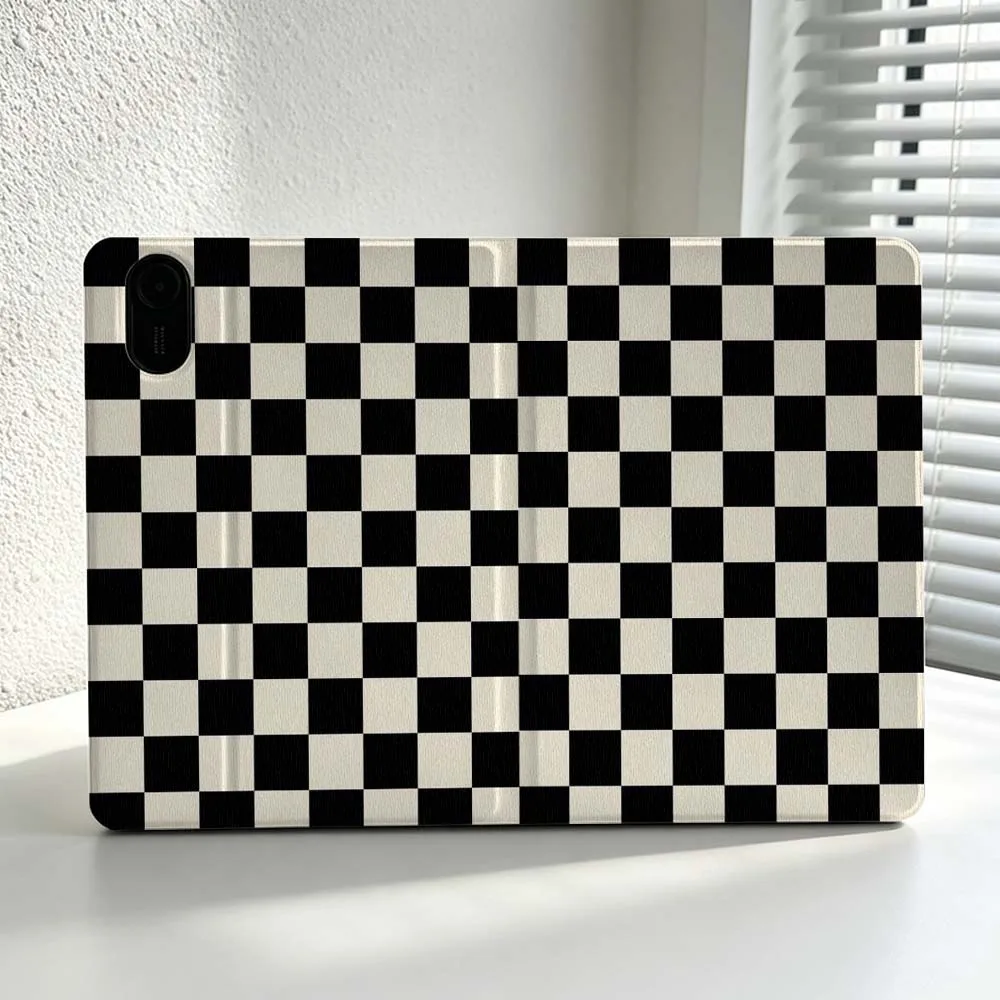 Black white Checkerboard Print For Xiaomi Redmi Mi Pad 8 7 6 5 4 2 SE K Pro Max Ultra Poco Pad Soft Inch Tablet Case Cover