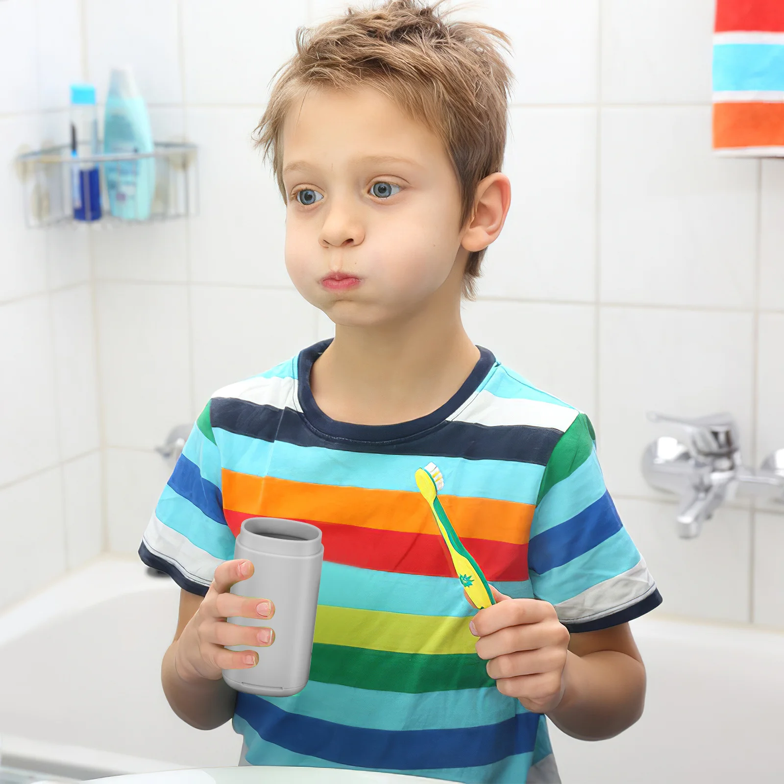 

2Pcs Travel Toothbrush Holder Large Capacity Secure Seal for Toothbrush Toothpaste and Skincare Portable Toothpaste Container