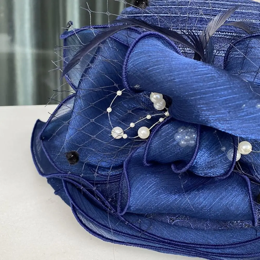 

Chic Breathable Ladies Fascinator Hat Bowknot Design Foldable Bucket Hats Wide Brim French Style Women Headwear Outdoor Travel