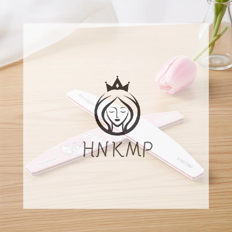 100/180 Grit Double Sided Nail Files 5PCS Cute Cartoon Print Reusable Manicure Tools for Travel DIY Nail Art Use