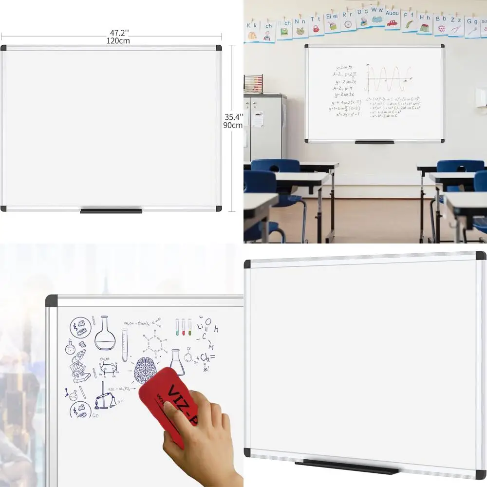 

Aluminum Framed Magnetic Dry Erase Board, 48 x 36, Silver Finish