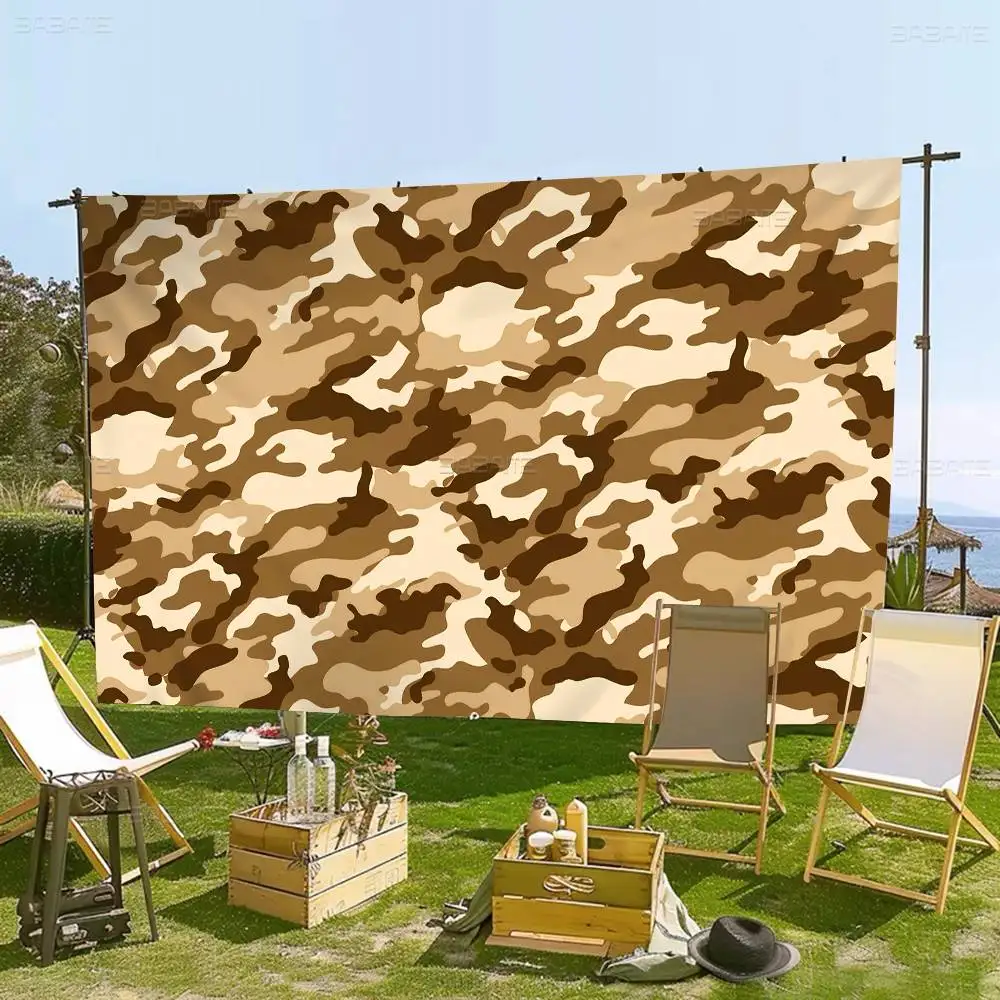 Camouflage Pattern Retro Flags Multiple Choice Living Studio Booth Interior Decoration Banner