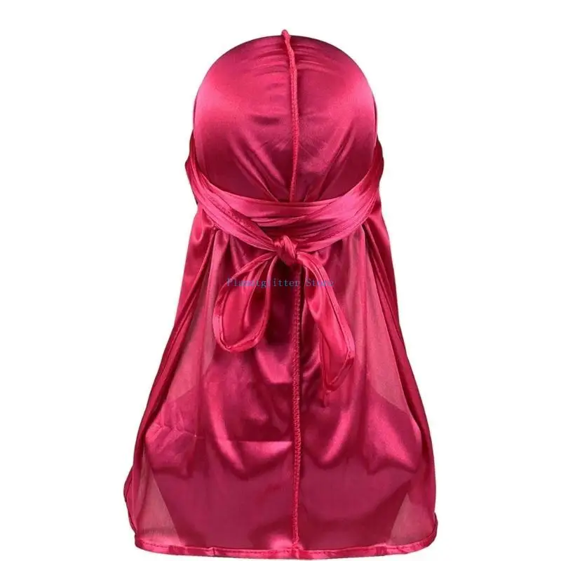 652B الرجال طويل الذيل الحجاب الرطوبة ماصة المجدل حريري غطاء الرأس Durag قبعة للارتداء اليومي وصالة الألعاب الرياضية استخدام